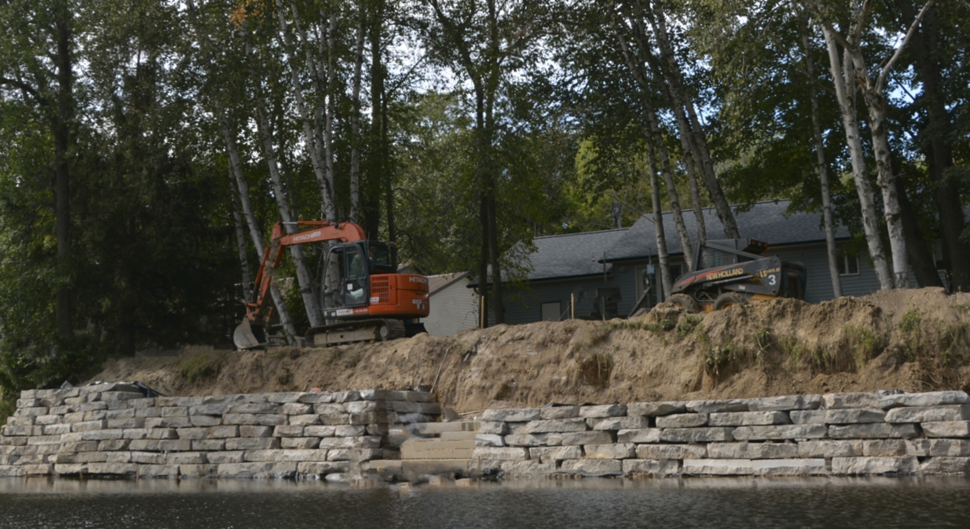 Shoreline Protection Retaining Wall Project with J.C. Rock Perfect Fit Armour Stone
