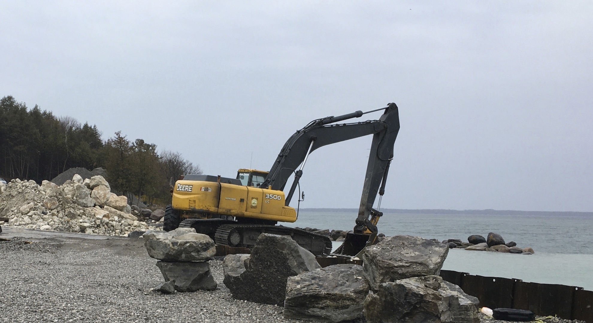 Shore Protection RIP RAP Revetment Project by J.C. Rock Orillia Ontario